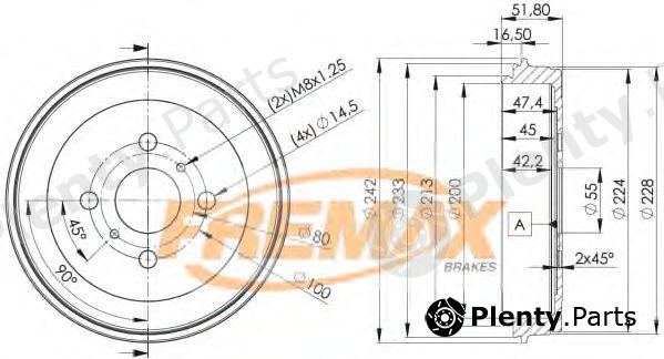  FREMAX part BD-4445 (BD4445) Brake Drum