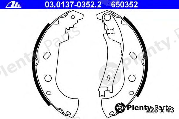 ATE part 03.0137-0352.2 (03013703522) Brake Shoe Set
