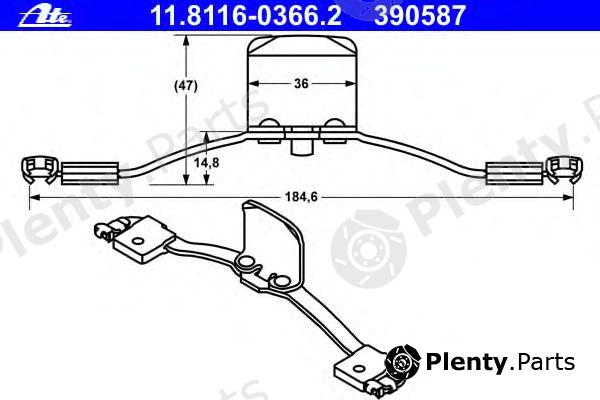  ATE part 11.8116-0366.2 (11811603662) Spring, brake caliper