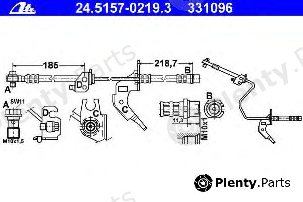  ATE part 24.5157-0219.3 (24515702193) Brake Hose