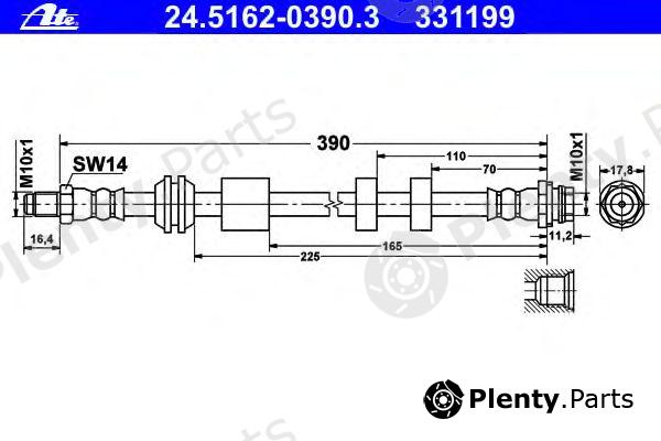  ATE part 24.5162-0390.3 (24516203903) Brake Hose