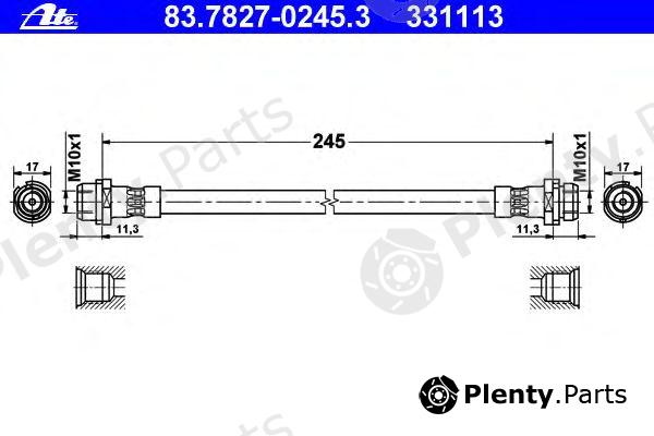  ATE part 83.7827-0245.3 (83782702453) Brake Hose