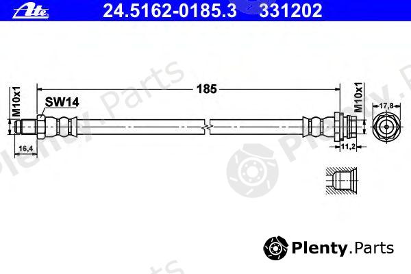  ATE part 24.5162-0185.3 (24516201853) Brake Hose