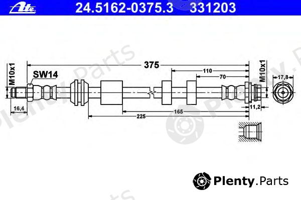  ATE part 24.5162-0375.3 (24516203753) Brake Hose