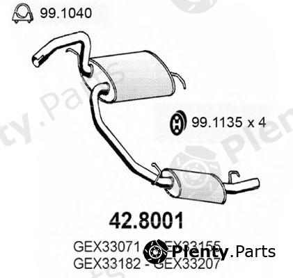  ASSO part 42.8001 (428001) Middle-/End Silencer