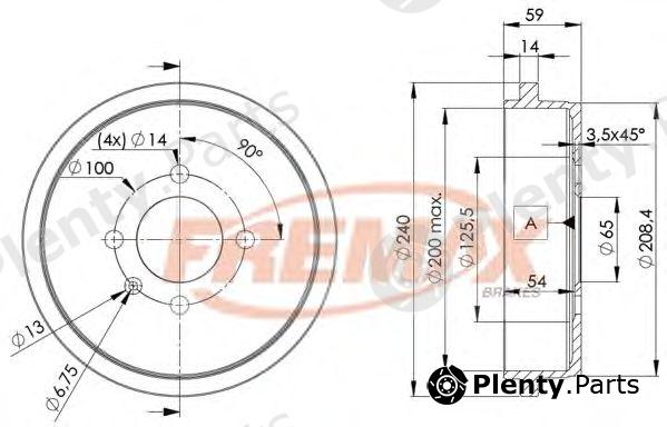  FREMAX part BD-9615 (BD9615) Brake Drum