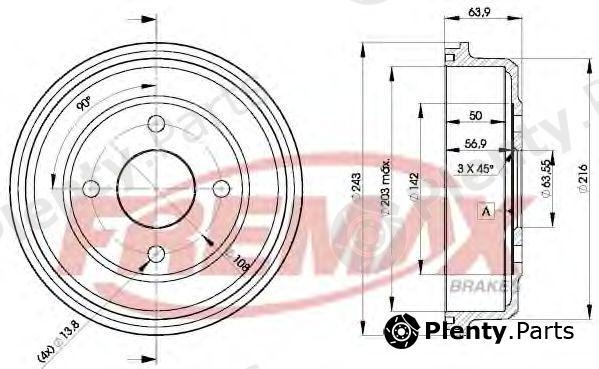  FREMAX part BD-6632 (BD6632) Brake Drum