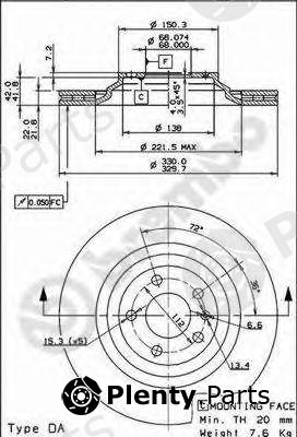  BREMBO part 09.8842.21 (09884221) Brake Disc