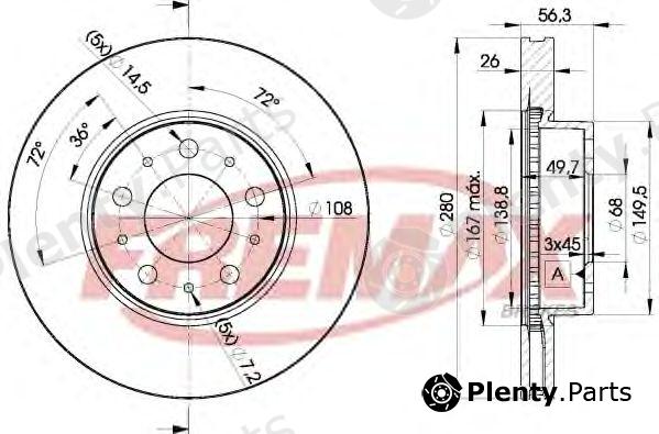  FREMAX part BD-6567 (BD6567) Brake Disc