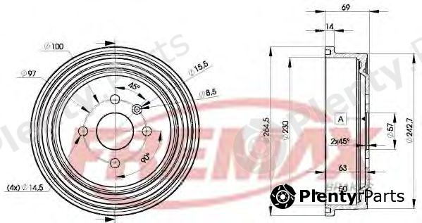  FREMAX part BD-8063 (BD8063) Brake Drum
