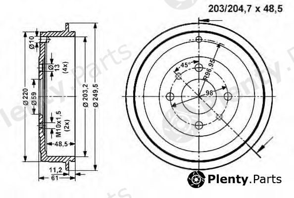  VEMA part 801175 Brake Drum