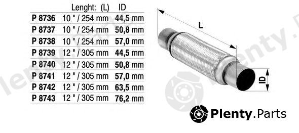 FENNO part P8743 Flex Hose, exhaust system
