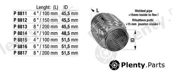  FENNO part P8811 Flex Hose, exhaust system