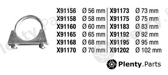  FENNO part X91158 Clamp, exhaust system