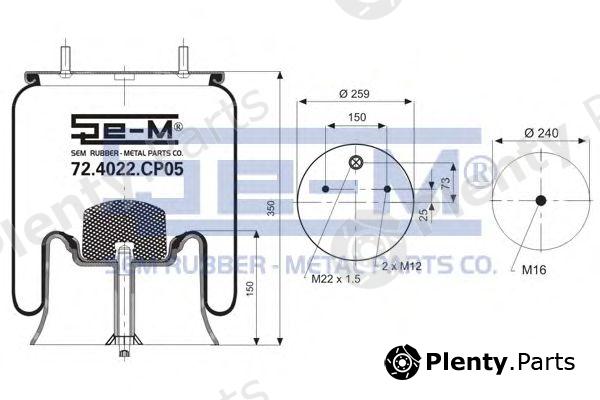  SEM LASTIK part 72.4022.CP05 (724022CP05) Boot, air suspension