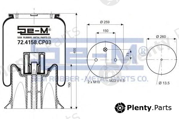  SEM LASTIK part 724158CP03 Boot, air suspension