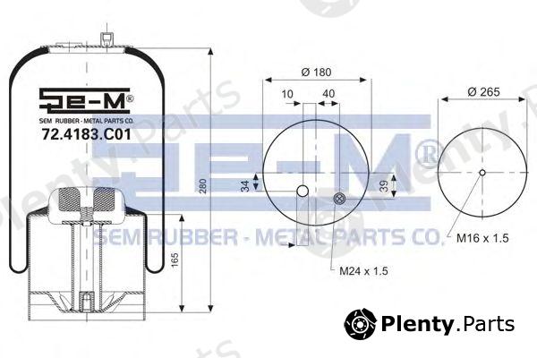  SEM LASTIK part 72.4183.C01 (724183C01) Boot, air suspension