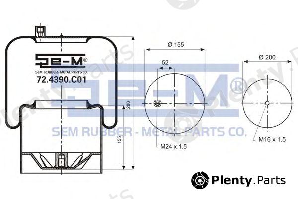  SEM LASTIK part 72.4390.C01 (724390C01) Boot, air suspension