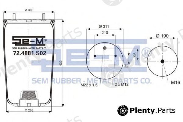  SEM LASTIK part 72.4881.S02 (724881S02) Boot, air suspension