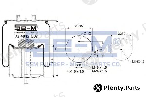  SEM LASTIK part 72.4912.C07 (724912C07) Boot, air suspension