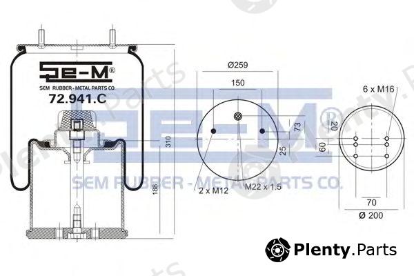  SEM LASTIK part 72.941.C (72941C) Boot, air suspension