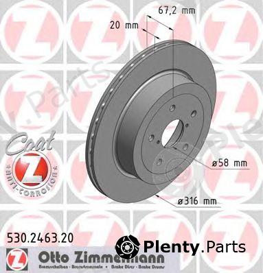  ZIMMERMANN part 530.2463.20 (530246320) Brake Disc