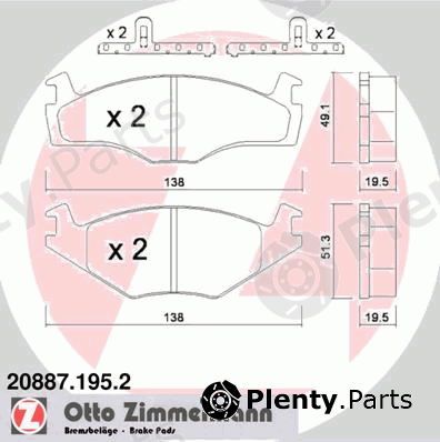  ZIMMERMANN part 208871952 Brake Pad Set, disc brake