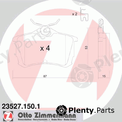  ZIMMERMANN part 235271501 Brake Pad Set, disc brake