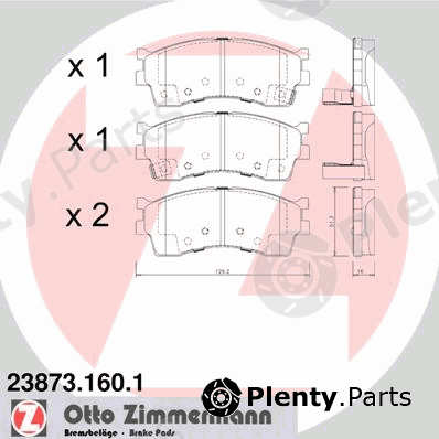  ZIMMERMANN part 238731601 Brake Pad Set, disc brake
