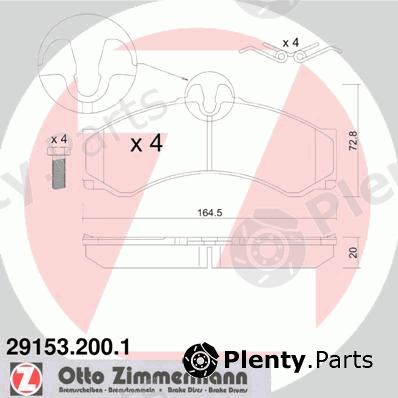  ZIMMERMANN part 29153.200.1 (291532001) Brake Pad Set, disc brake