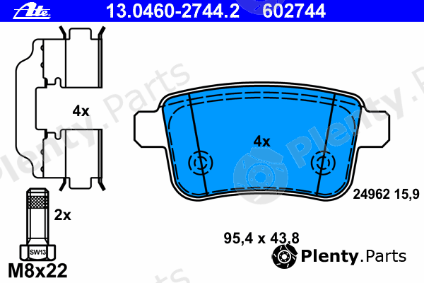  ATE part 130460-27442 (13046027442) Brake Pad Set, disc brake