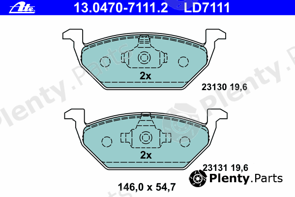  ATE part 13.0470-7111.2 (13047071112) Brake Pad Set, disc brake