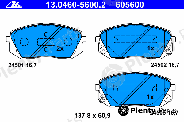  ATE part 13.0460-5600.2 (13046056002) Brake Pad Set, disc brake