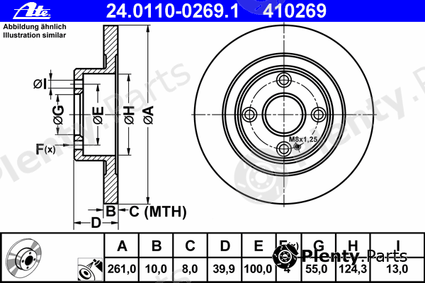  ATE part 240110-02691 (24011002691) Brake Disc