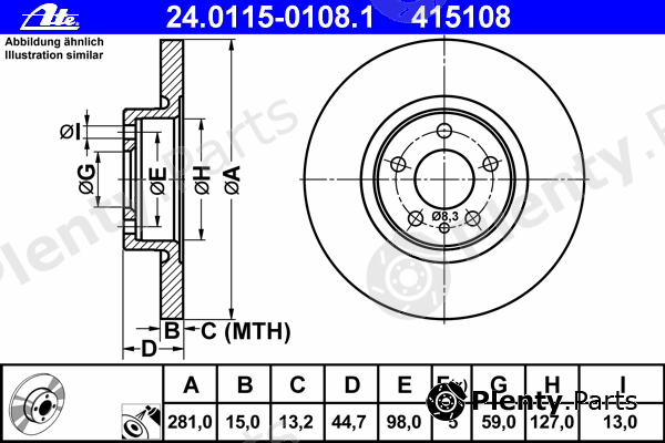  ATE part 24011501081 Brake Disc