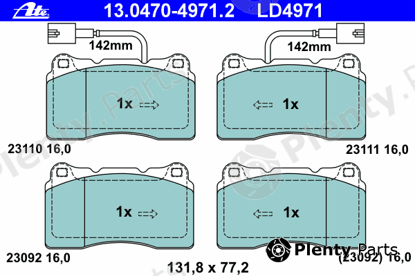  ATE part 13.0470-4971.2 (13047049712) Brake Pad Set, disc brake