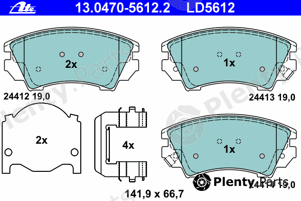  ATE part 13.0470-5612.2 (13047056122) Brake Pad Set, disc brake