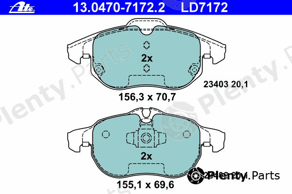  ATE part 13.0470-7172.2 (13047071722) Brake Pad Set, disc brake