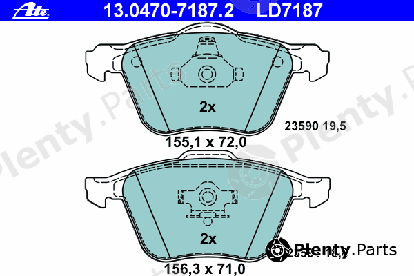  ATE part 13.0470-7187.2 (13047071872) Brake Pad Set, disc brake
