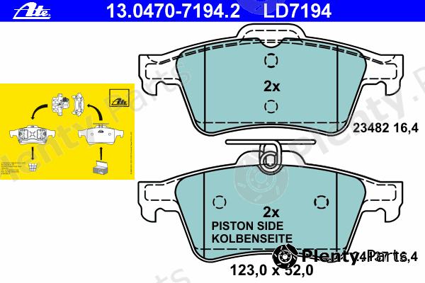  ATE part 13.0470-7194.2 (13047071942) Brake Pad Set, disc brake