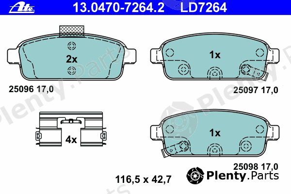  ATE part 13.0470-7264.2 (13047072642) Brake Pad Set, disc brake
