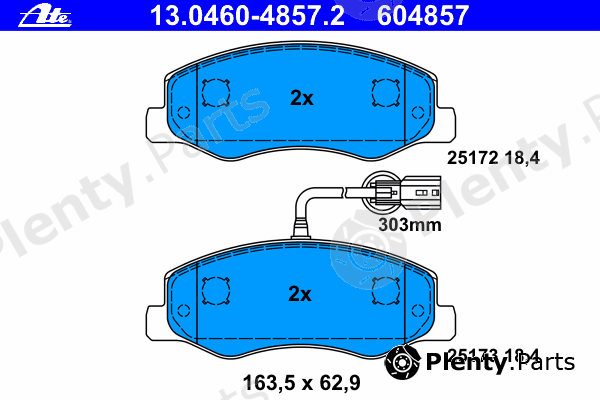  ATE part 13.0460-4857.2 (13046048572) Brake Pad Set, disc brake
