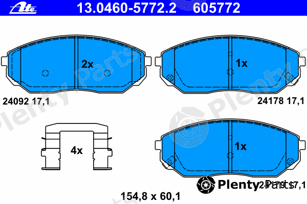  ATE part 13.0460-5772.2 (13046057722) Brake Pad Set, disc brake