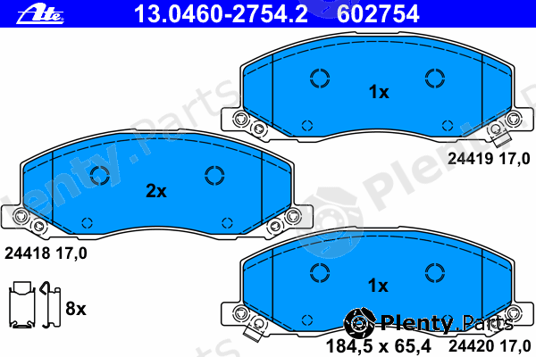 ATE part 13.0460-2754.2 (13046027542) Brake Pad Set, disc brake