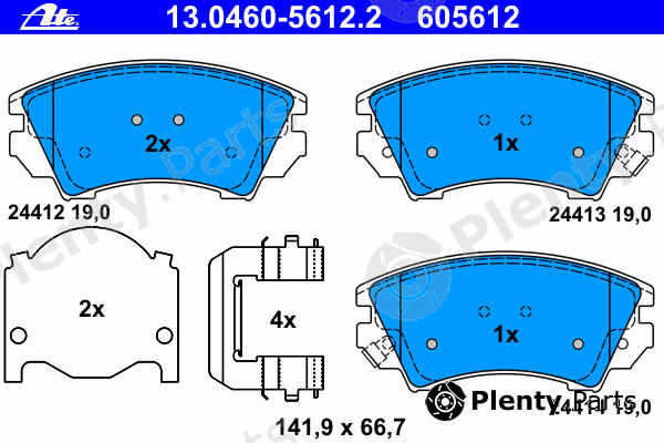  ATE part 13.0460-5612.2 (13046056122) Brake Pad Set, disc brake