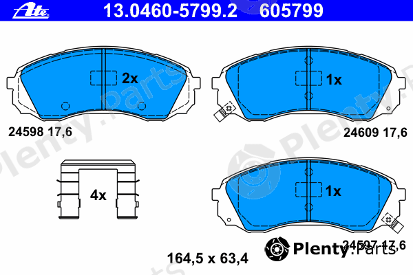  ATE part 13.0460-5799.2 (13046057992) Brake Pad Set, disc brake