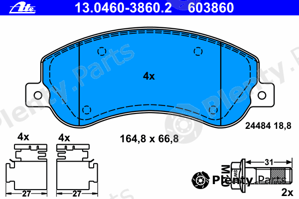  ATE part 13.0460-3860.2 (13046038602) Brake Pad Set, disc brake
