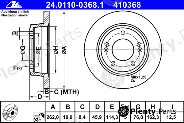  ATE part 24.0110-0368.1 (24011003681) Brake Disc