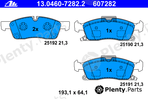  ATE part 13.0460-7282.2 (13046072822) Brake Pad Set, disc brake