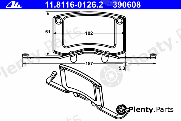  ATE part 11.8116-0126.2 (11811601262) Spring, brake caliper